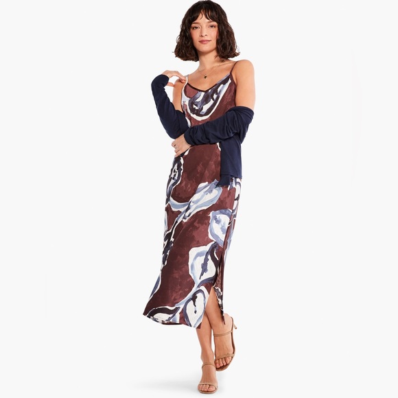 NWT Nic & Zoe WATERCOLOR VINES SLIP DRESS - Picture 2 of 5
